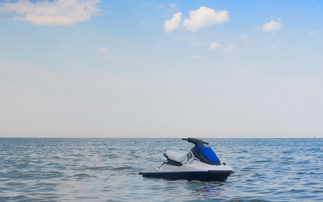 Jet ski rider on the water in Northeast Florida during summer boating season.